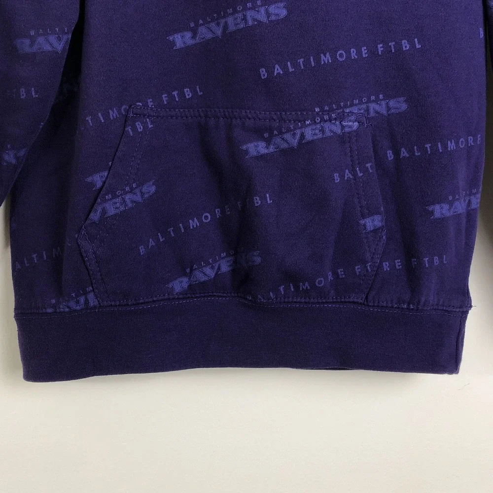 Baltimore Ravens Team Apparel Pullover Hoodie Sweatshirt Youth 14-16 Purple
